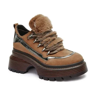 Michael Kors Skórzane botki na platformie Shiloh - Botki damskie - miniaturka - grafika 1