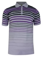 Koszulki męskie - Koszulka POLO, Fioletowa w Paski, Prążki, Męska, Krótki Rękaw, T-shirt -BELIKA - Belika - miniaturka - grafika 1