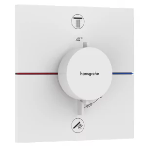 HANSGROHE 15578700 ShowerSelect Comfort E Bateria termostatyczna, podtynkowa do 2 odbiorników ze zintegrowanym systemem zabezpieczającym zgodnie z EN 1717 Biały Matowy - Baterie podtynkowe - miniaturka - grafika 1