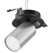 Lampy sufitowe - Sufitowy wpust Focus S C048CL-U-1BS Maytoni obrotowy czarny srebrny - miniaturka - grafika 1