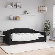 Łóżka - Sofa z funkcją spania, czarna, 90x200 cm, obita tkaniną Lumarko! - miniaturka - grafika 1