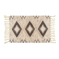 Dywaniki łazienkowe - Dywanik Boho 60 x 90 cm romby czarno-beżowy - miniaturka - grafika 1