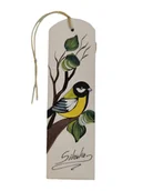 Zakładki indeksujące - Zakładka drewniana z ptaszkiem - sikorka - miniaturka - grafika 1