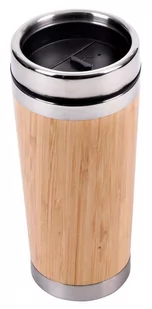 Kubek termiczny BAMBOO DRINK, brązowy, srebrny - Kubki termiczne - miniaturka - grafika 1