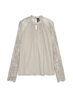 Bluzki damskie - Vero Moda Bluzka w kolorze beżowym - miniaturka - grafika 1