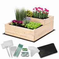 Szklarnie ogrodowe - Skrzynia na warzywa warzywniak inspekt drewniany 60x60 ZESTAW ECO / Wamar-Sosenka - miniaturka - grafika 1