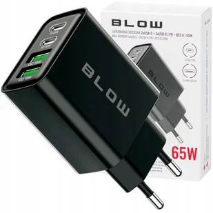 SZYBKA ŁADOWARKA SIECIOWA GNIAZDO 2x USB 2x USB-C QC 3.0 PD 65W UNIWERSALNA - Ładowarki do telefonów - miniaturka - grafika 1