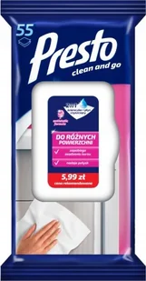 Presto Chusteczki Nasączane Różne Powierzchnie 55 - Ściereczki, gąbki, czyściki - miniaturka - grafika 2