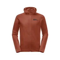 Bluzy męskie - Męski Polar JACK WOLFSKIN BAISELBERG HOODED FZ M 1710541-2503 – Brązowy - miniaturka - grafika 1