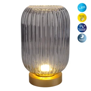 Näve Lampa stołowa LED 5305558 klosz szary dym - Lampy stojące - miniaturka - grafika 3