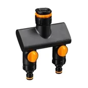 Inne akcesoria do nawadniania - Rozdzielacz podwójny FISKARS ON OFF Comfort 21mm 1/2" / 26.5mm 3/4" / 33.3mm 1" 1070577 - miniaturka - grafika 1