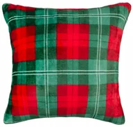 Poszewki na poduszki - Zielona poszewka dekoracyjna w świąteczną kratę - miniaturka - grafika 1