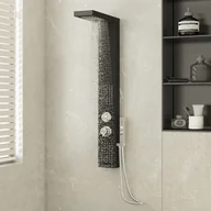 Deszczownice - Lumarko Panel prysznicowy, aluminiowy, czarny - miniaturka - grafika 1