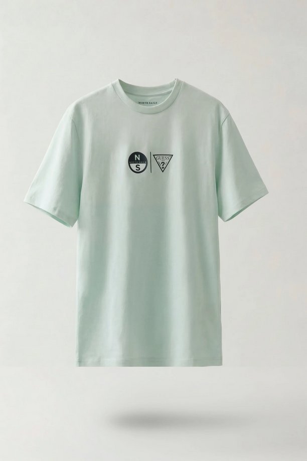 T-shirt męski guess x north sails chiaro altro