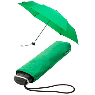 Mała klasyczna płaska parasolka damska, zielona - Parasole - miniaturka - grafika 1