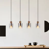 Lampy sufitowe - Globo Lampa wisząca Underwood, możliwość ściemniania, aluminiowy / szary / cynkowy, salon / jadalnia, szkło - miniaturka - grafika 1