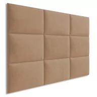Meble modułowe i akcesoria - Muralo, Panel tapicerowany ścienny, Kwadrat, Beżowy welur, 30x30 cm - miniaturka - grafika 1