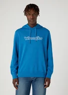 Bluzy męskie - WRANGLER GRAPHIC HOODIE MĘSKA BLUZA Z KAPTUREM LOGO DEEP WATER W674I469F 112331888 - Wrangler - miniaturka - grafika 1