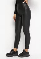 Legginsy - Czarne Legginsy z Imitacji Skóry Capriana - miniaturka - grafika 1