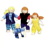 Lalki dla dziewczynek - Goki drewniane laleczki Szczęśliwa rodzina - miniaturka - grafika 1