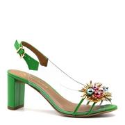 Sandały damskie - Zielone przezroczyste sandały 72F - Neścior - miniaturka - grafika 1