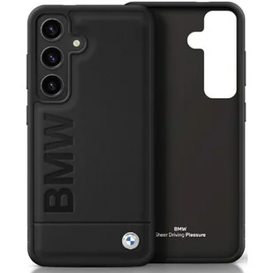 Etui BMW Leather Big Wordmark do Samsung Galaxy S25+ Czarny - Etui i futerały do telefonów - miniaturka - grafika 1