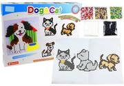 Prace ręczne dla dzieci - Zestaw Koralików do Tworzenia Mozaiki Pies i Kot - miniaturka - grafika 1