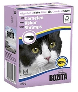 Bozita CAT Kartonik 370g kawałki w sosie z krewetkami - Mokra karma dla kotów - miniaturka - grafika 4