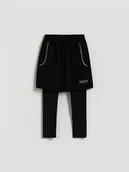 Spodnie i spodenki dla chłopców - Reserved - Sportowe leginsy z szortami - czarny - miniaturka - grafika 1