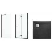 Kabiny prysznicowe - Zestaw Roca Capital kabina prysznicowa 80x80 cm kwadratowa MaxiClean z brodzikiem Terran czarny (AM4508016M, AM4408016M, AP10332032001400) - miniaturka - grafika 1