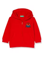 Bluzy dla chłopców - United Colors of Benetton Bluza chłopięca Giacca C/CAPP M/L, Red 015, 62 cm - miniaturka - grafika 1