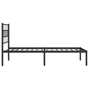 Metalowa rama łóżka z wezgłowiem, czarna, 90x190 cm Lumarko! - Łóżka - miniaturka - grafika 5