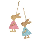 Dekoracje domu - Arpex Ozdoba Wielkanocna drewniany Zajączek z zawieszką - miniaturka - grafika 1