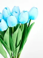 Sztuczne kwiaty - Tulipan Sztuczny Kwiat 34Cm Niebieskie Bukiet 10 Szt - miniaturka - grafika 1