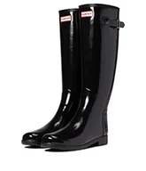 Kozaki damskie - Hunter Damskie kozaki damskie Refined Tall Gloss, czarny - czarny - 36 EU - miniaturka - grafika 1