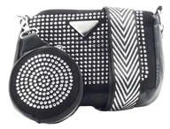 Torebki damskie - TOREBKA DAMSKA NERKA BAG KOPERTÓWKA Z PORTFELIKIEM CEKINY SREBRNE - miniaturka - grafika 1