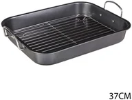 Formy do ciast - Forma do pieczenia z rusztem i uchwytami 37 x 29 x 5,5 cm stal nierdzewna 119510A - miniaturka - grafika 1