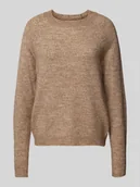 Swetry damskie - Sweter z dzianiny o kroju regular fit z raglanowymi rękawami model ‘JULIANA’ - miniaturka - grafika 1