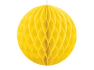 Dekoracje sali - Party Deco Dekoracja wisząca kula żółta - 10 cm - 1 szt. KB10-084 - miniaturka - grafika 1