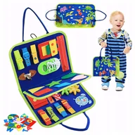Zabawki sensoryczne - Tablica Sensoryczna Montessori Dla Dzieci Busy Board Miękka Zabawka 20W1 - miniaturka - grafika 1