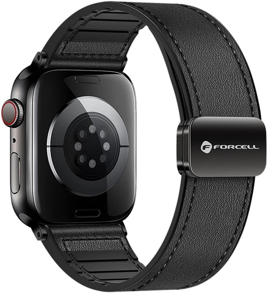 Pasek do Apple Watch Forcell F-Design FA21 skóra ekologiczna 38 / 40 / 41 mm czarny