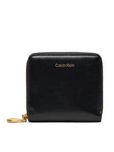 Calvin Klein Mały Portfel Damski Hardware Square Zip Around LV04F1044G Czarny - Portfele - miniaturka - grafika 1