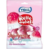 Żelki - Vidal żelki truskawka ze śmietanką strawberries with cream 85g bezglutenowe - miniaturka - grafika 1