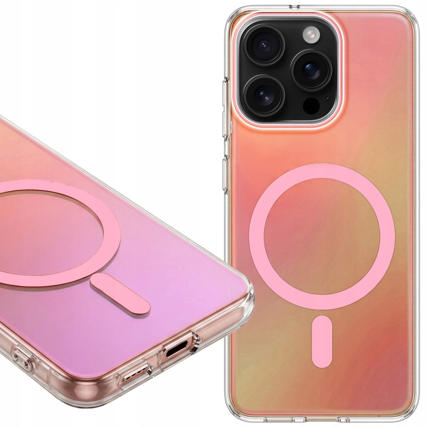 Hello Case Etui Do Magsafe Do Apple iPhone 16 Pro Różowe, Aurora, Ochronne, Plecki