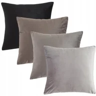 Poszewki na poduszki - Poszewki 45x45 Na Poduszki Jaśki Dekoracyjne Velvet Aksamit Gładkie 4szt - miniaturka - grafika 1