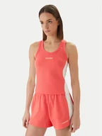 Koszulki i topy damskie - Calvin Klein Swimwear Top LV00Q61152 Różowy Slim Fit - miniaturka - grafika 1