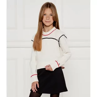 Tommy Hilfiger Sweter GLOBAL | Regular Fit - Swetry dla dziewczynek - miniaturka - grafika 1