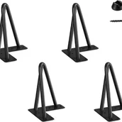 Zawiasy, okucia i inne akcesoria - Nogi do stołu i krzeseł do samodzielnego montażu, w tym 20 śrub i 4 podkładki ochronne (10 cm - 4 cale - czarne), opakowanie 4 szt. - miniaturka - grafika 1