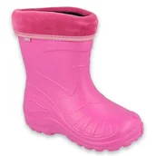 Kalosze damskie - Befado - Obuwie dziecięce kalosze z ocieplaczem dla dziewczynki różowe - 23 - miniaturka - grafika 1