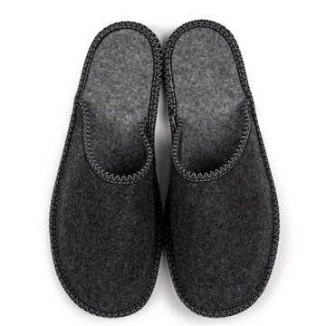 Filcowe pantofle kapcie męskie dla gości klapki czarny filc r.46